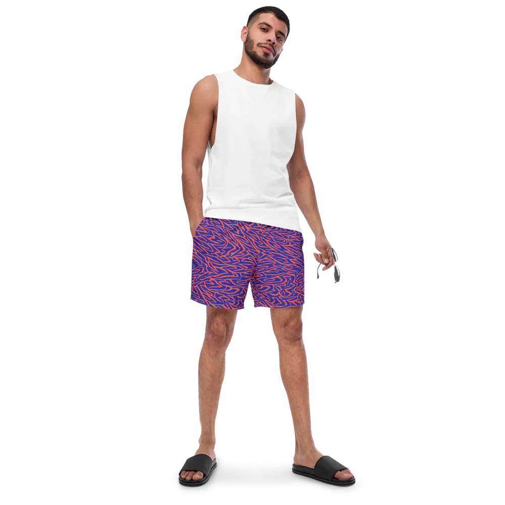 Sapphire Swirl on Swim Trunks — Front