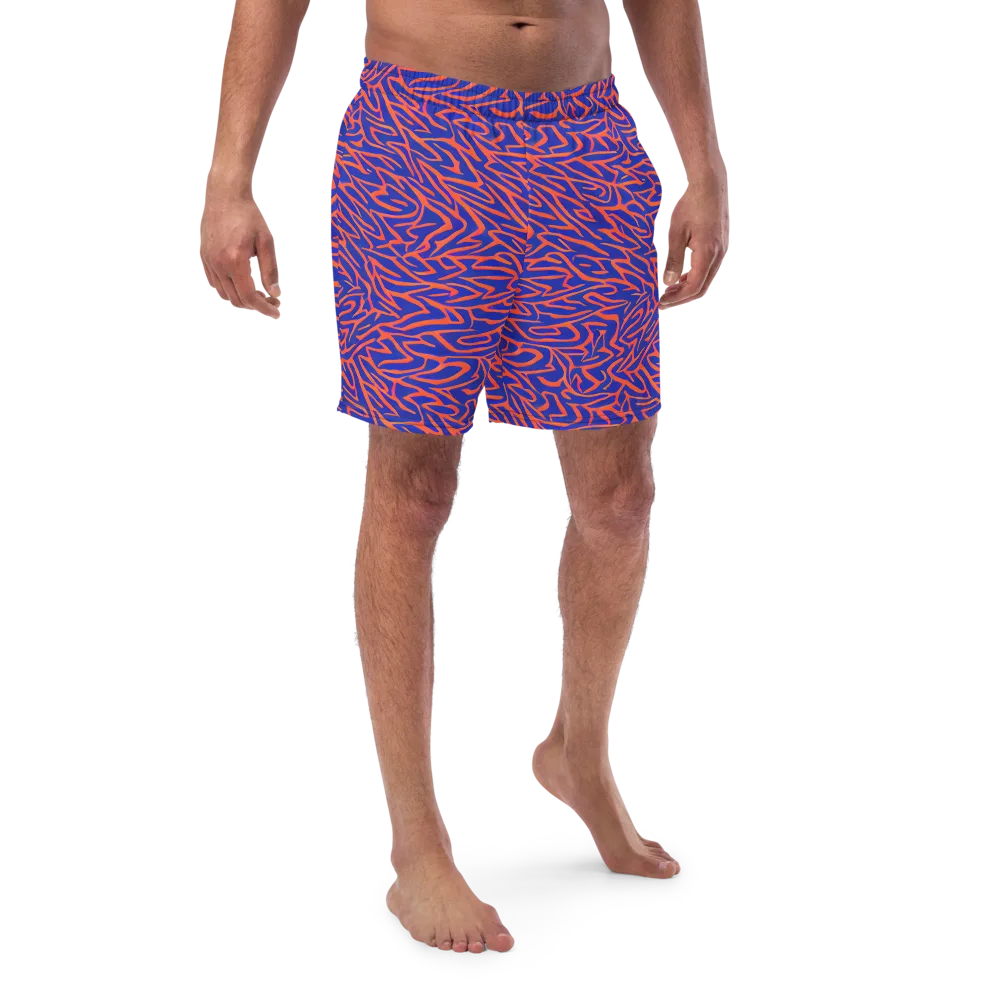 Sapphire Swirl on Swim Trunks — Front