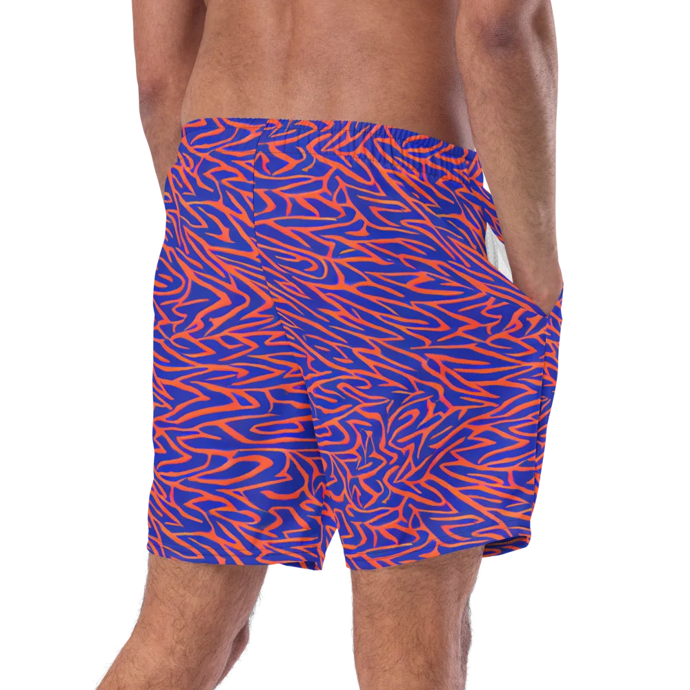 Sapphire Swirl on Swim Trunks — Right Back