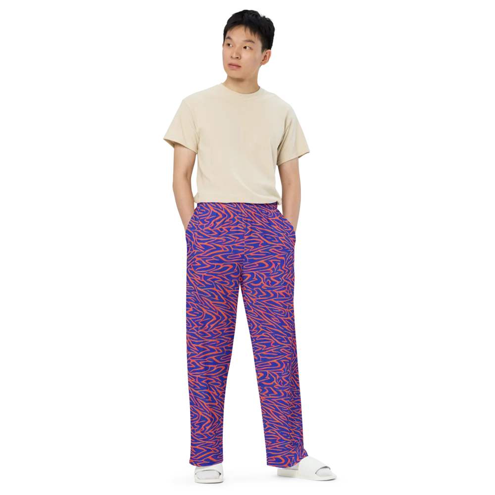 Sapphire Swirl on Wide-Leg Pants — Front