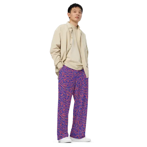 Sapphire Swirl on a Wide-Leg Pants