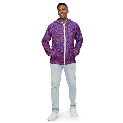 Sapphire Swirl on a Men's Windbreaker