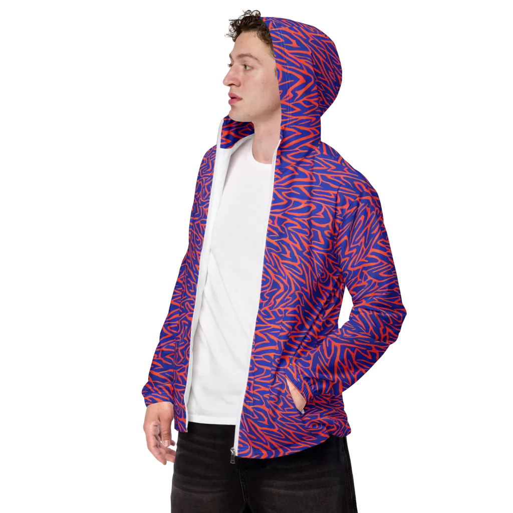Sapphire Swirl on Men's Windbreaker — Left Front