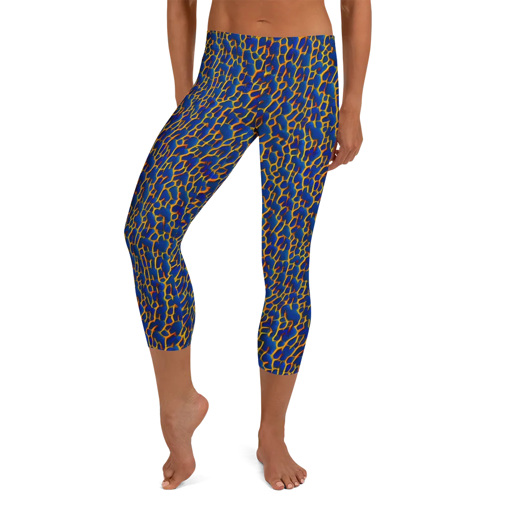 Crimson Creepers on Capri Leggings — Front