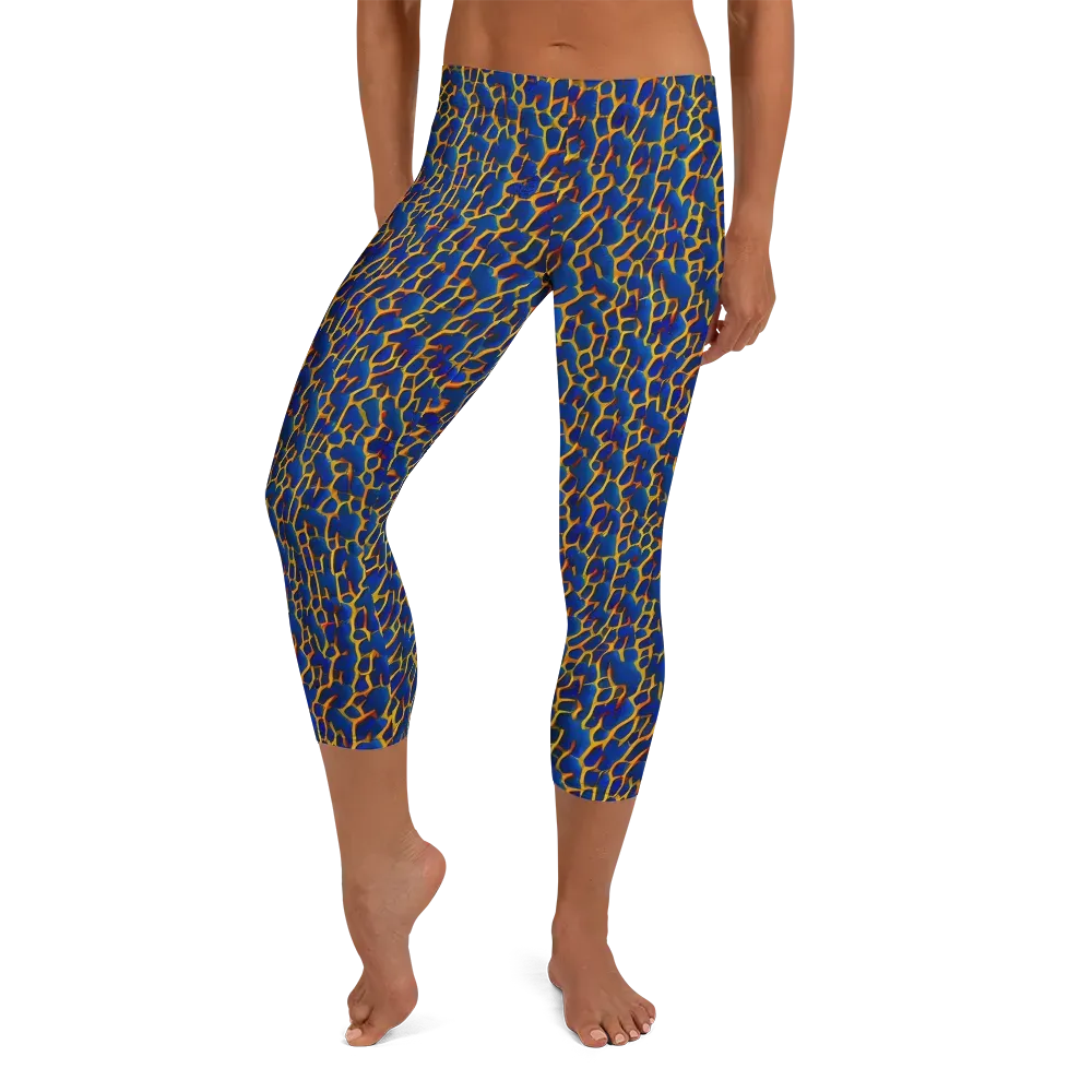 Crimson Creepers on Capri Leggings — Front
