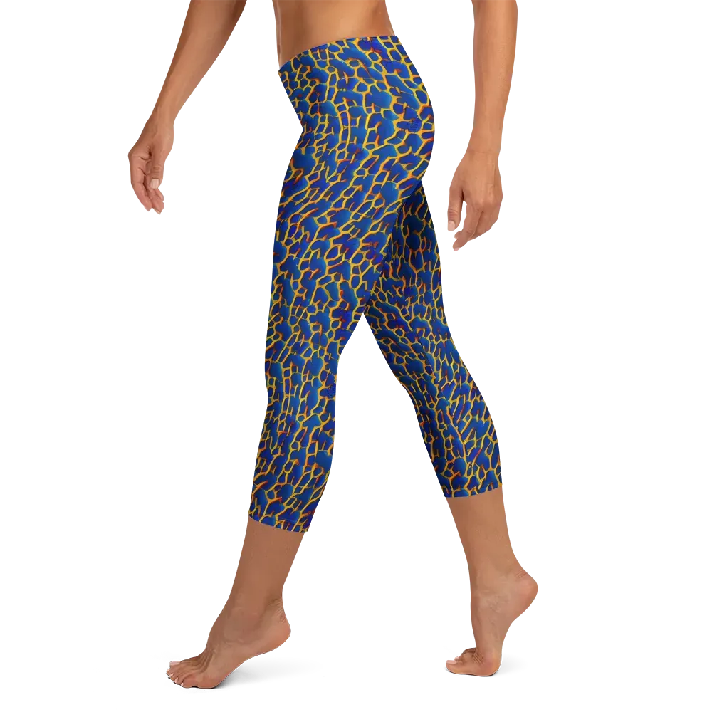 Crimson Creepers on Capri Leggings — Left