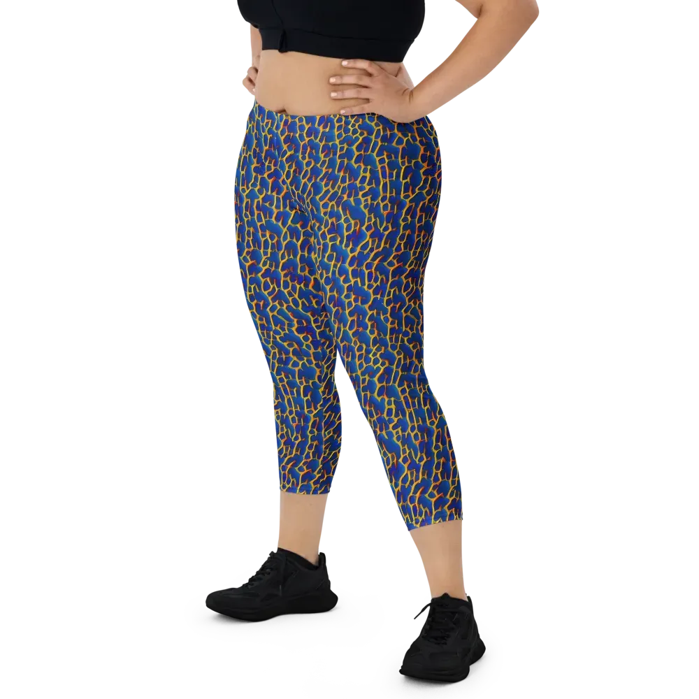 Crimson Creepers on Capri Leggings — Front