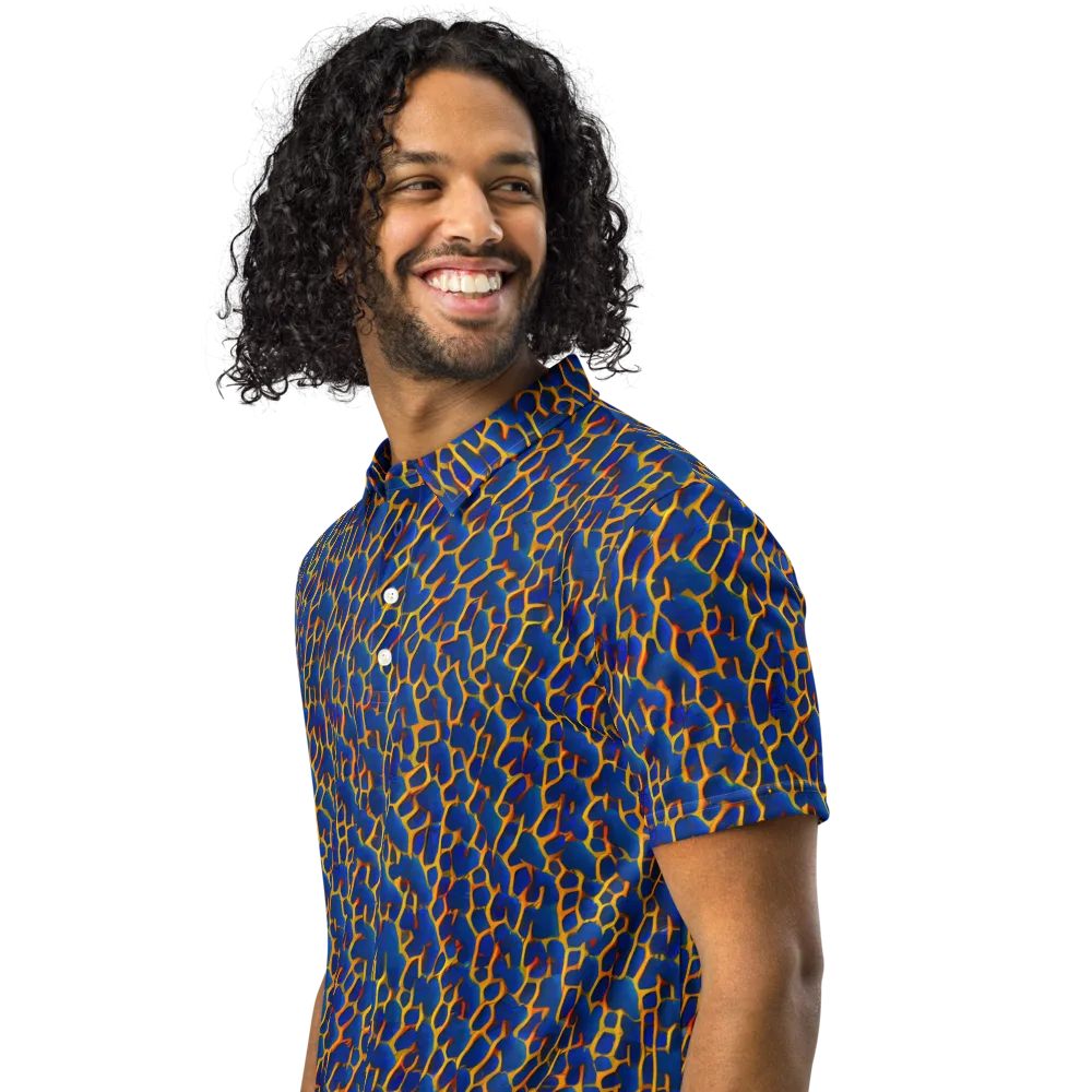 Crimson Creepers on Men's Slim Fit Polo Shirt — Left Front
