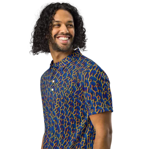 Crimson Creepers on a Men's Slim Fit Polo Shirt