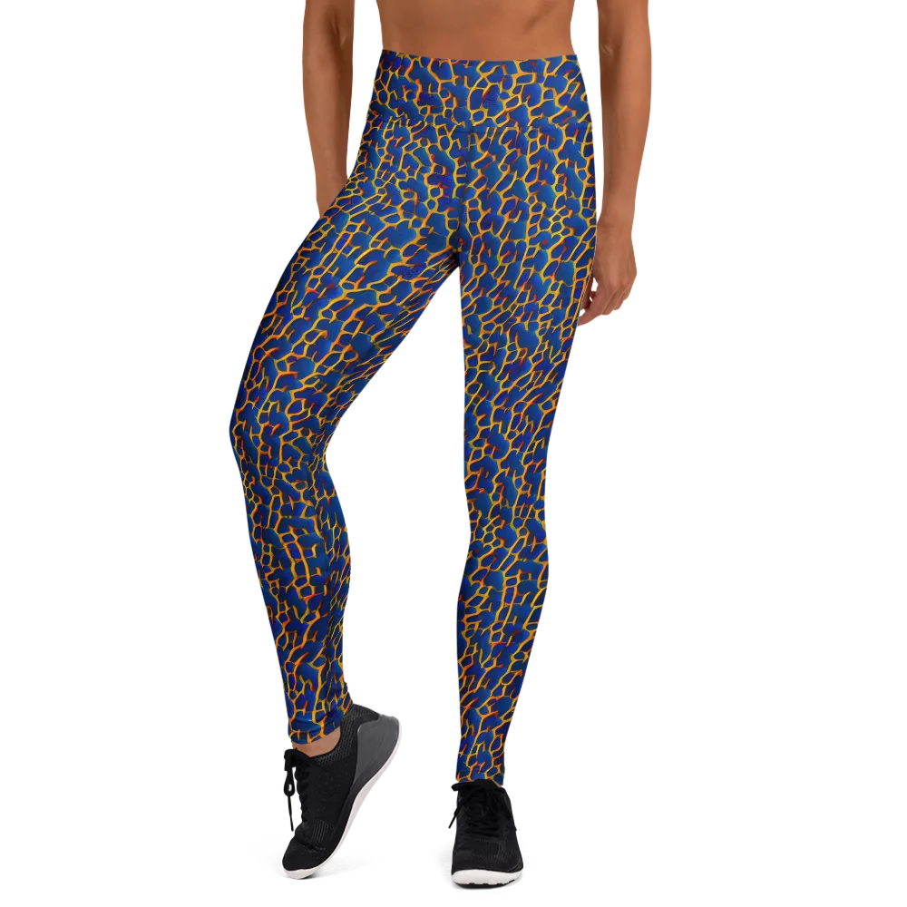 Crimson Creepers on Yoga Leggings — Front