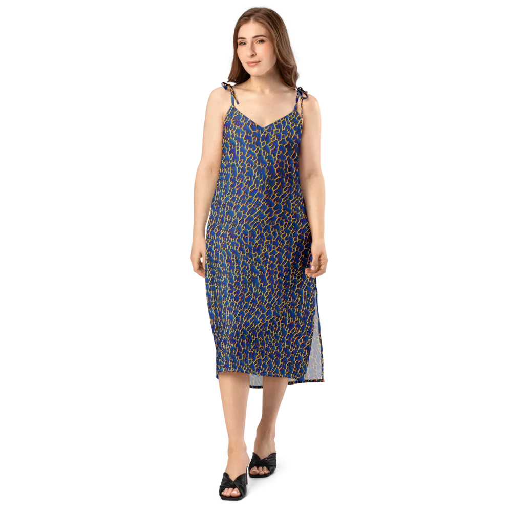 Crimson Creepers on Slip Dress — Front