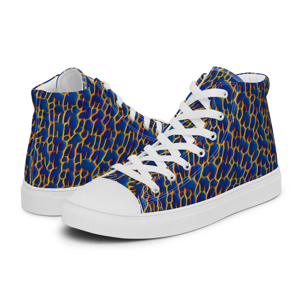 Crimson Creepers on Men's High Top Canvas Shoes — Left