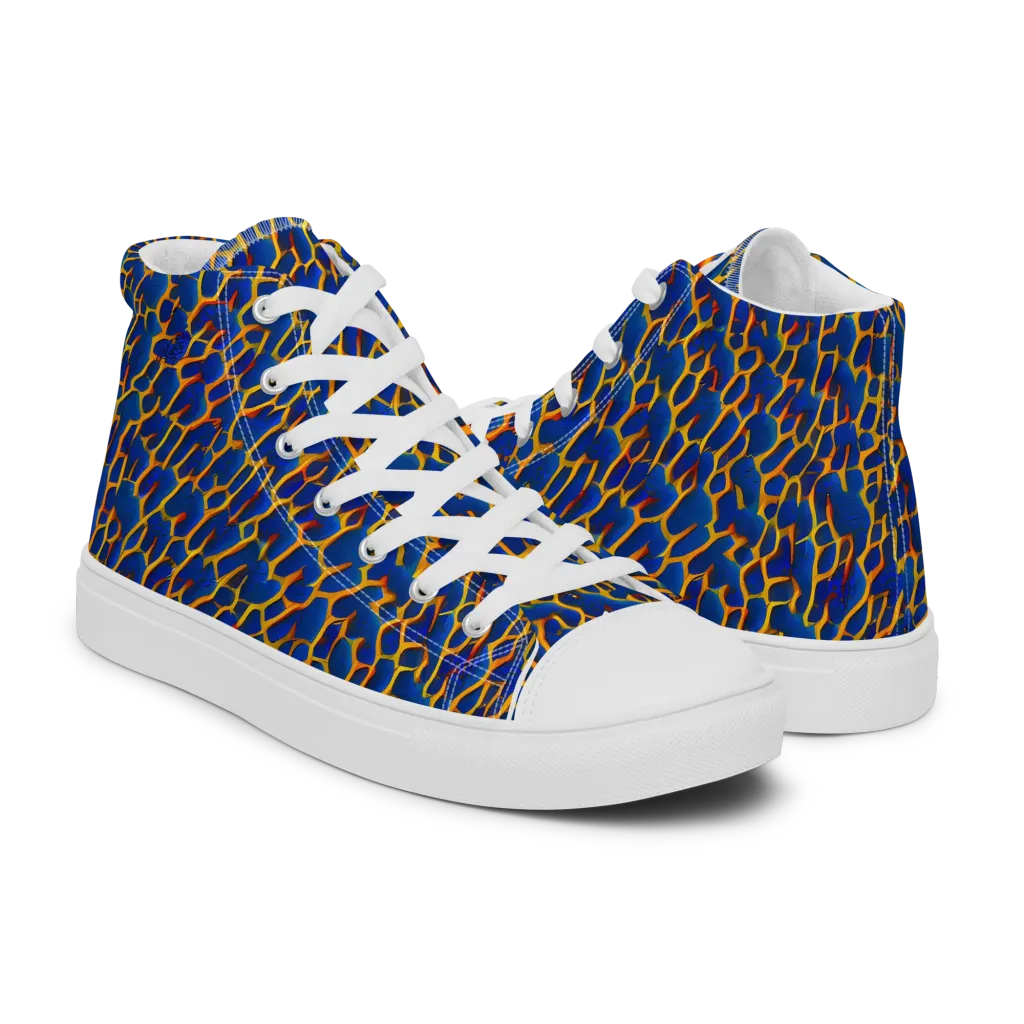 Crimson Creepers on Men's High Top Canvas Shoes — Right