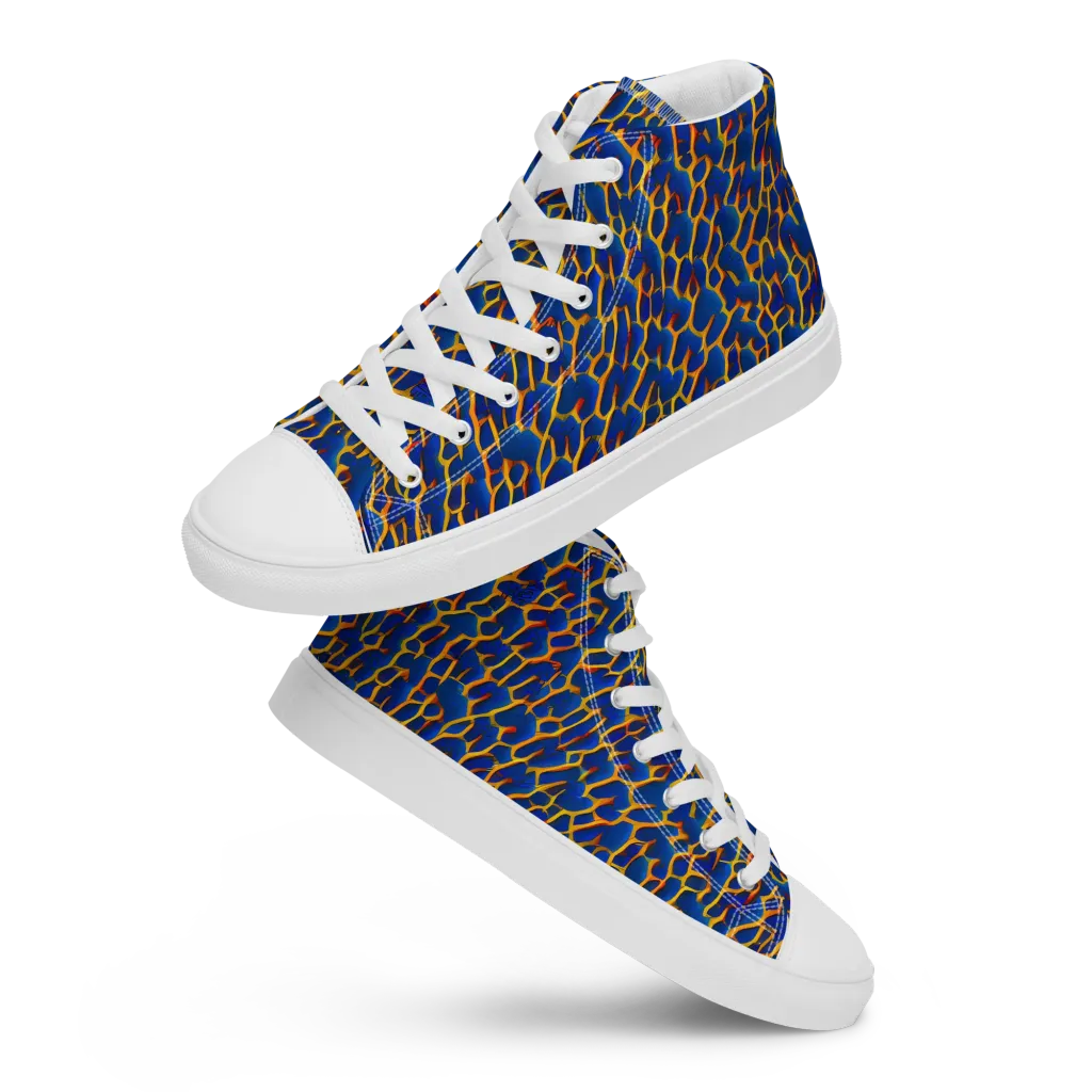 Crimson Creepers on Men's High Top Canvas Shoes — Front