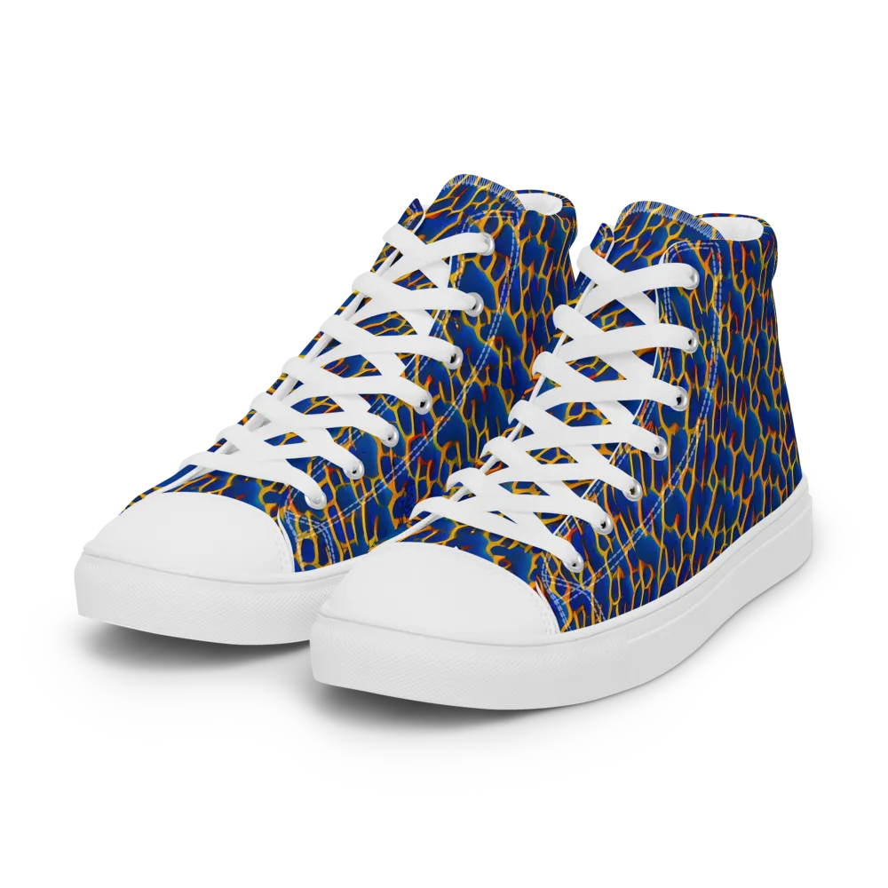 Crimson Creepers on Women's High Top Canvas Shoes — Left Front