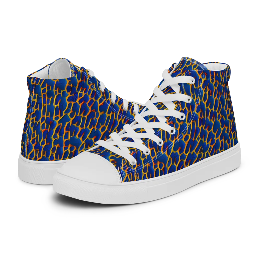 Crimson Creepers on Women's High Top Canvas Shoes — Left