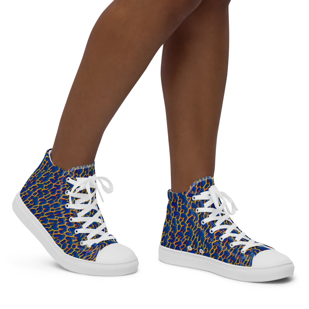 Crimson Creepers on Women's High Top Canvas Shoes — Right