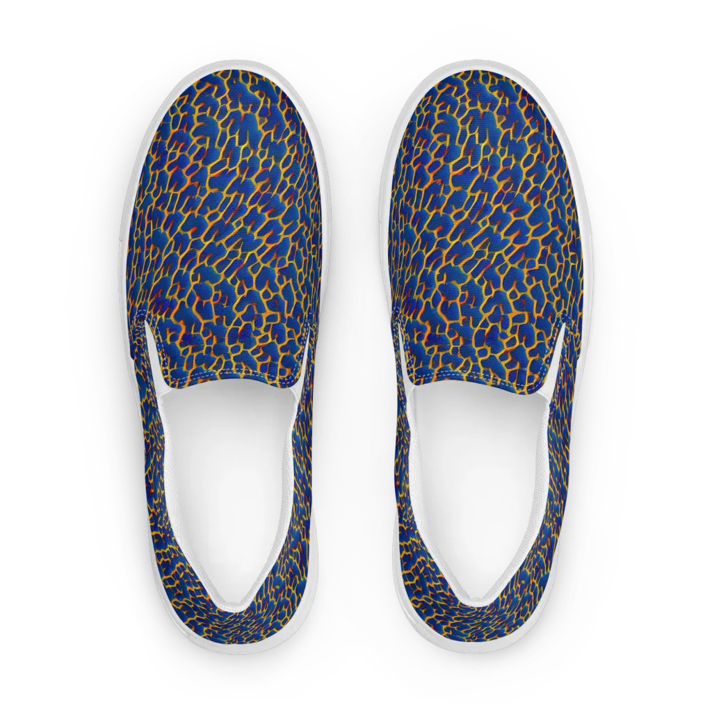 Crimson Creepers on Men's Slip-On Canvas Shoes — Front