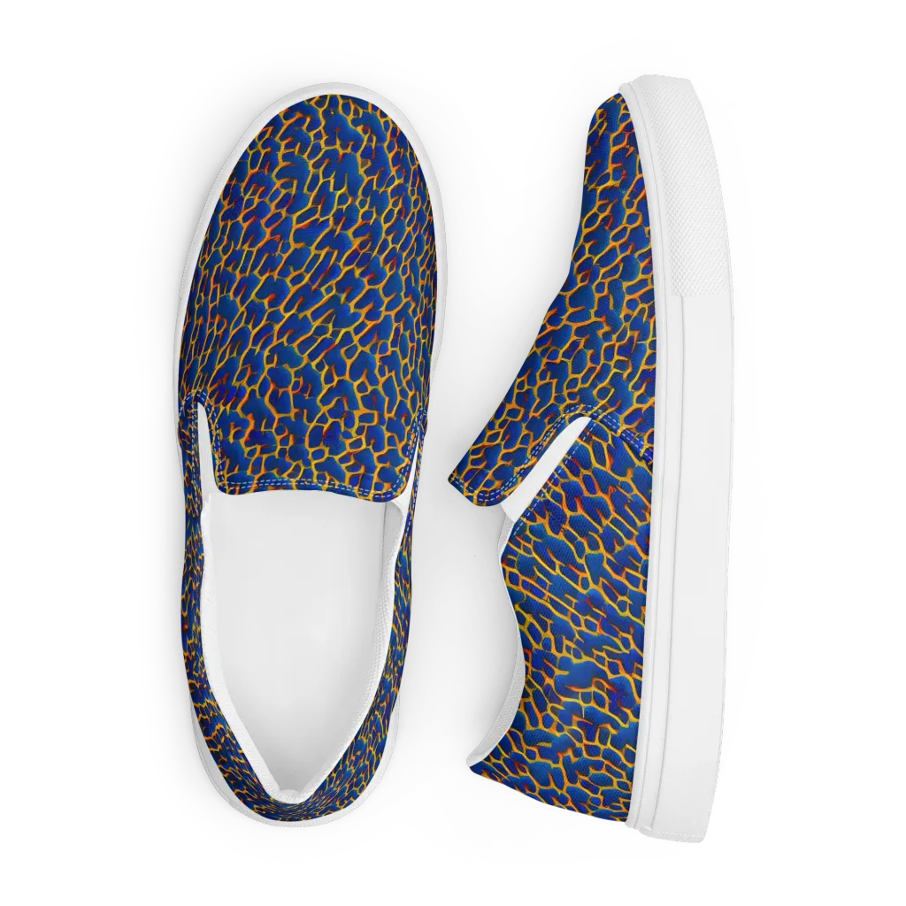 Crimson Creepers on Men's Slip-On Canvas Shoes — Front