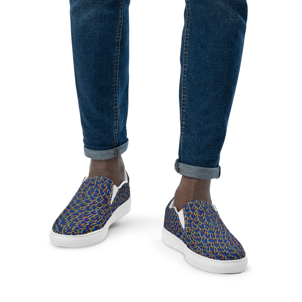 Crimson Creepers on Men's Slip-On Canvas Shoes — Front