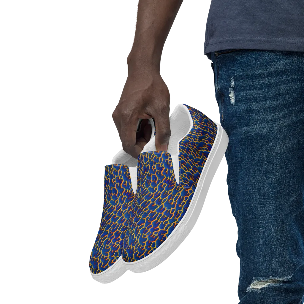 Crimson Creepers on Men's Slip-On Canvas Shoes — Left Front