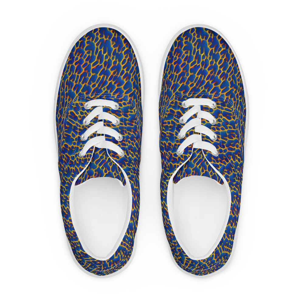 Crimson Creepers on Men's Lace-Up Canvas Shoes — Front
