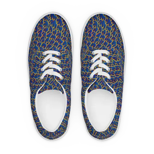 Crimson Creepers on a Men's Lace-Up Canvas Shoes