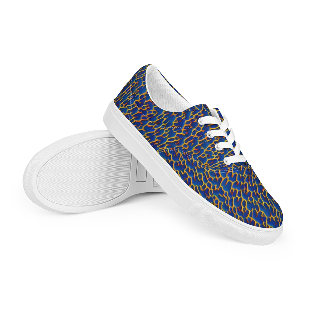 Crimson Creepers on Men's Lace-Up Canvas Shoes — Right Front