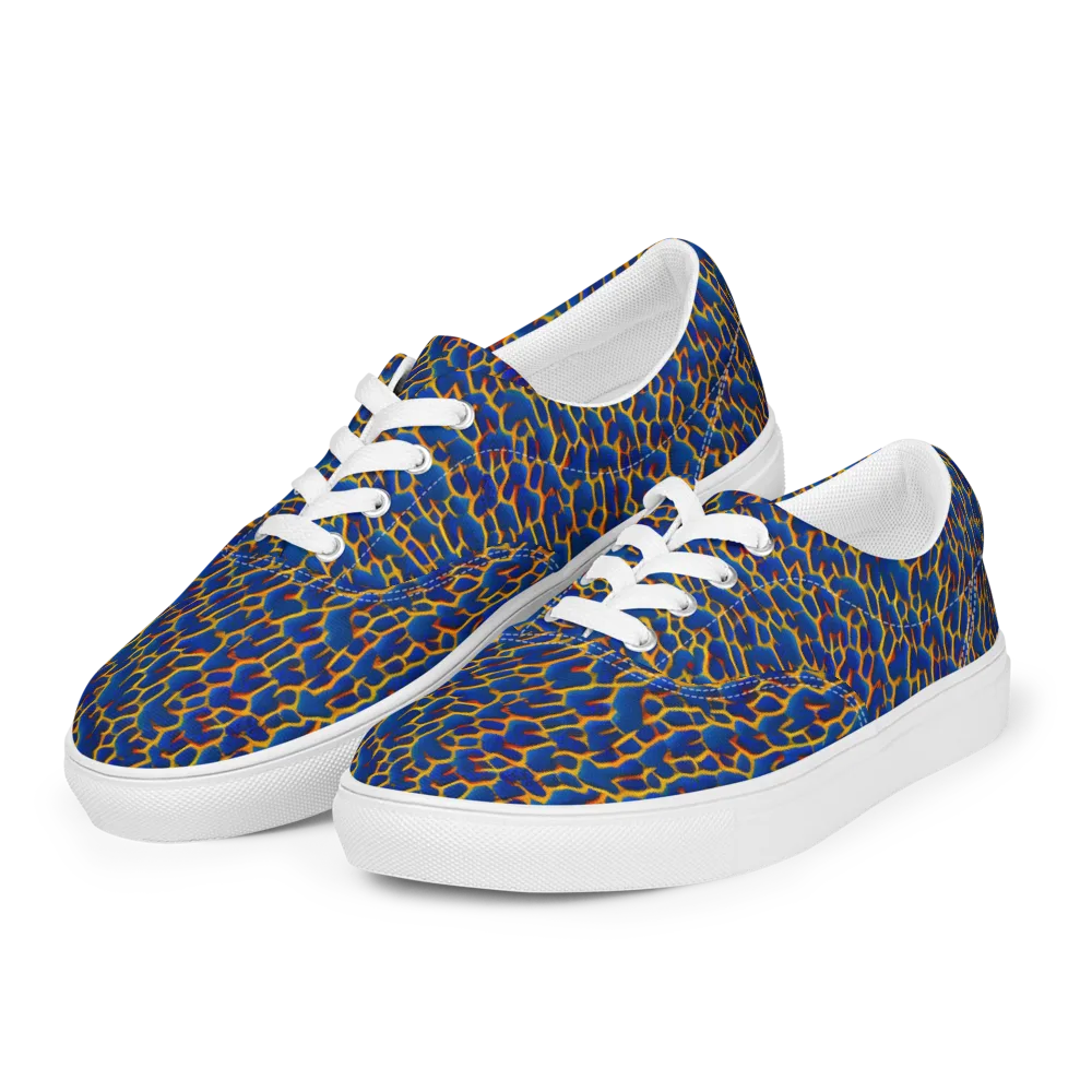 Crimson Creepers on Men's Lace-Up Canvas Shoes — Left Front