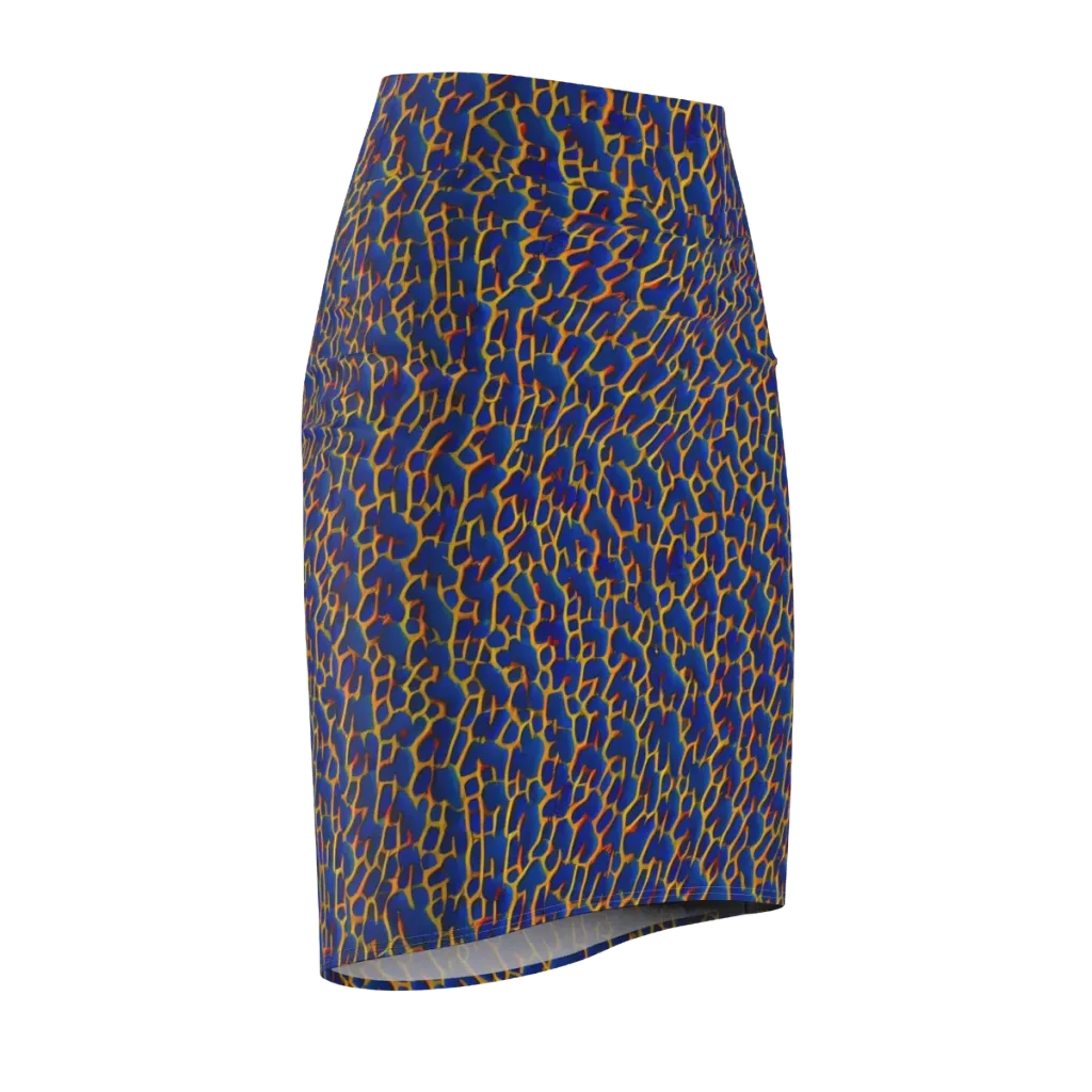 Crimson Creepers on Pencil Skirt — Front Side