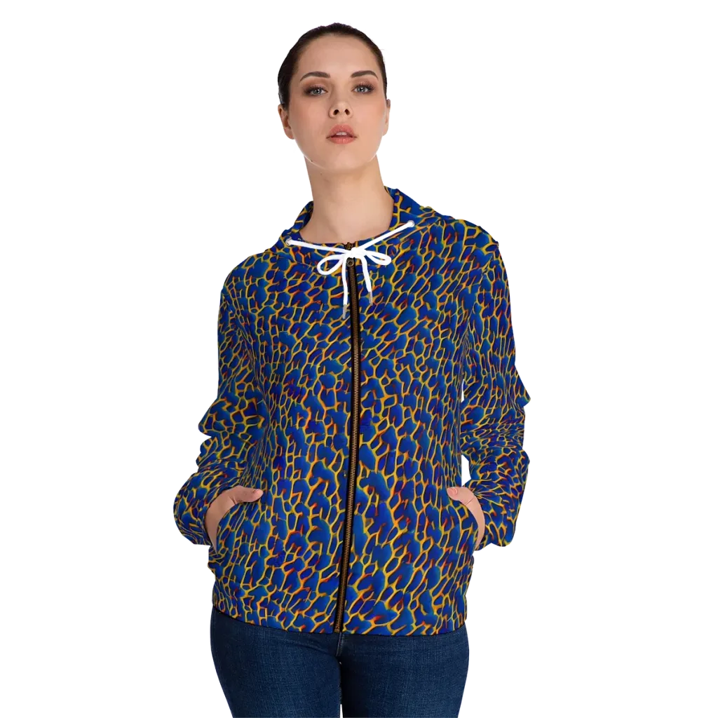 Crimson Creepers on Women's Full-Zip Hoodie — Front On Person