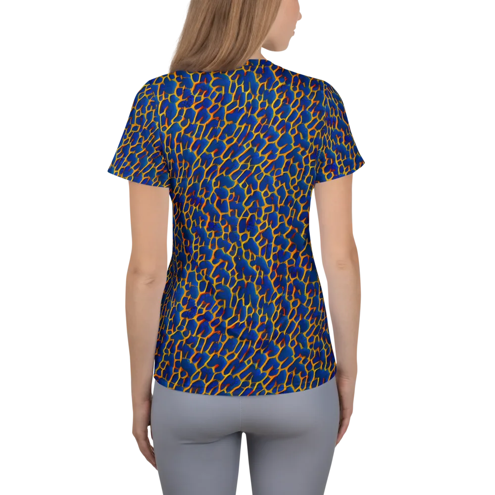 Crimson Creepers on Women's Athletic T-Shirt — Back