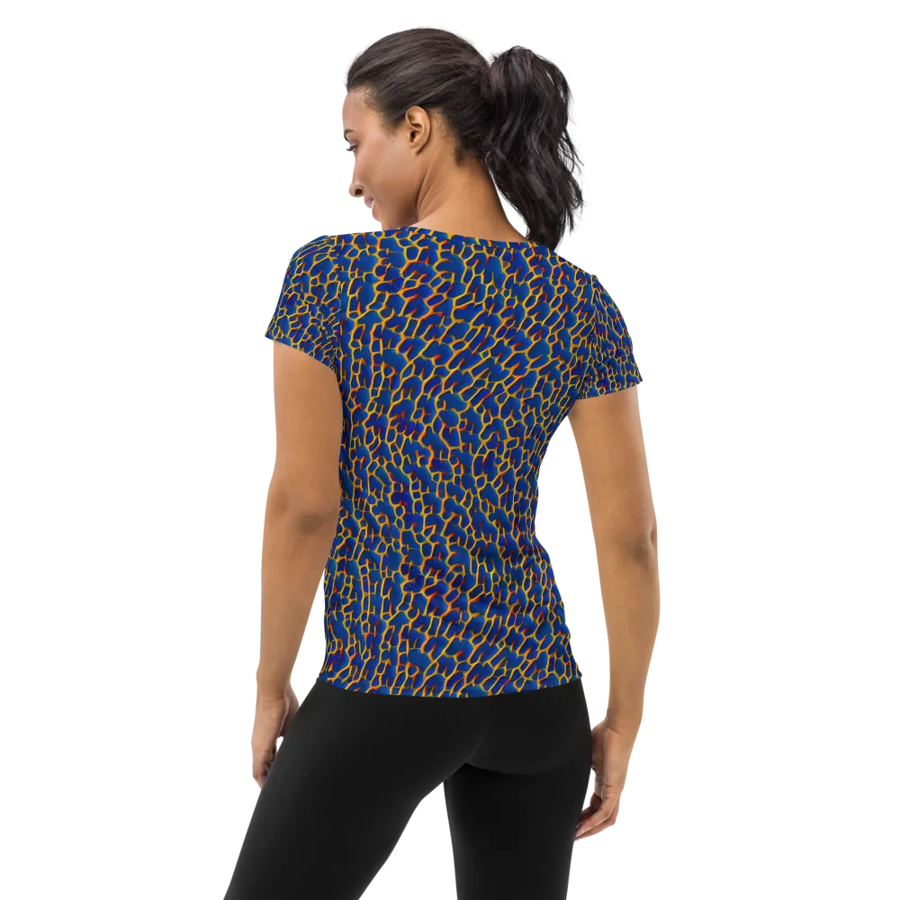 Crimson Creepers on Women's Athletic T-Shirt — Back