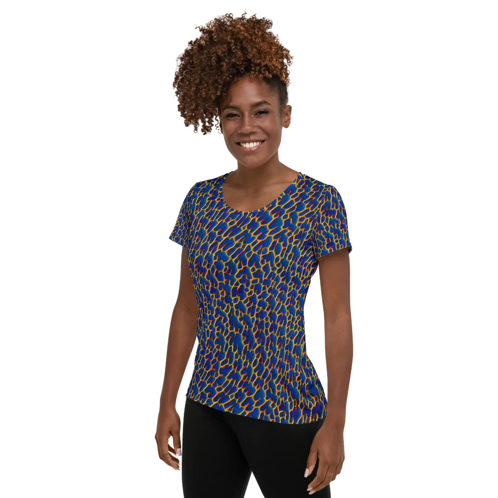 Crimson Creepers on Women's Athletic T-Shirt — Left