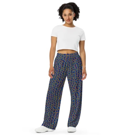 Crimson Creepers on a Wide-Leg Pants