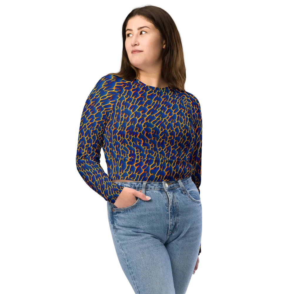 Crimson Creepers on Long Sleeve Crop Top — Front