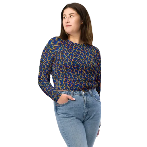 Crimson Creepers on a Long Sleeve Crop Top