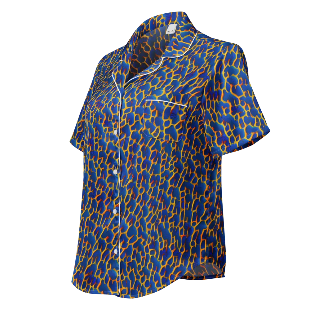 Crimson Creepers on Women's Short Sleeve Pajama Top — Left Front