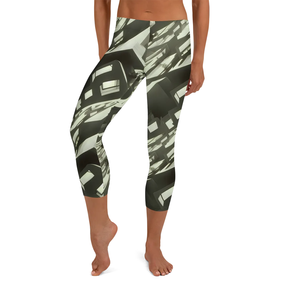 Shadow Stratum on Capri Leggings — Front