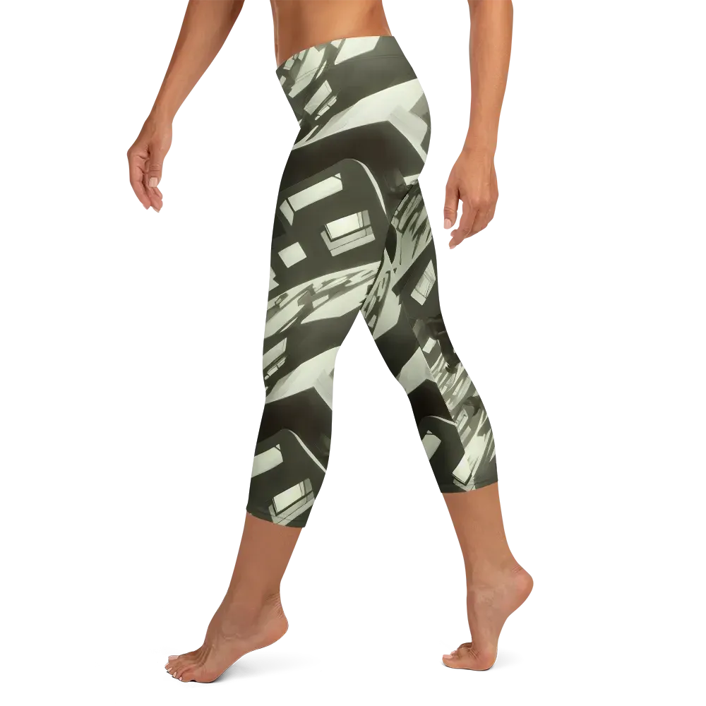 Shadow Stratum on Capri Leggings — Left