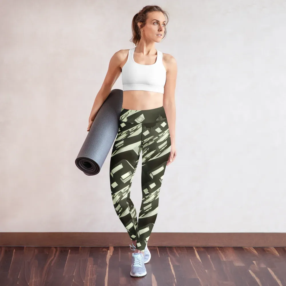 Shadow Stratum on Yoga Leggings — Front