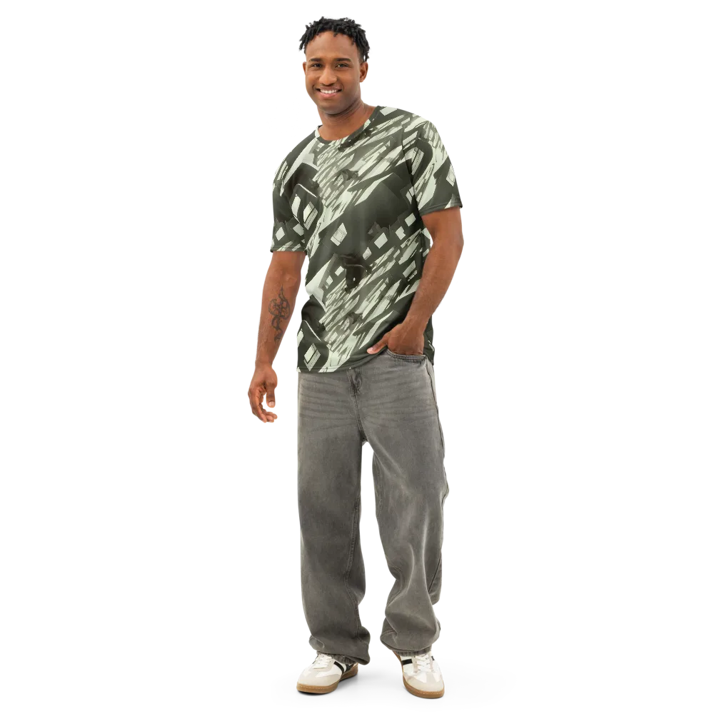 Shadow Stratum on Men's Cotton Crew Neck T-Shirt — Front