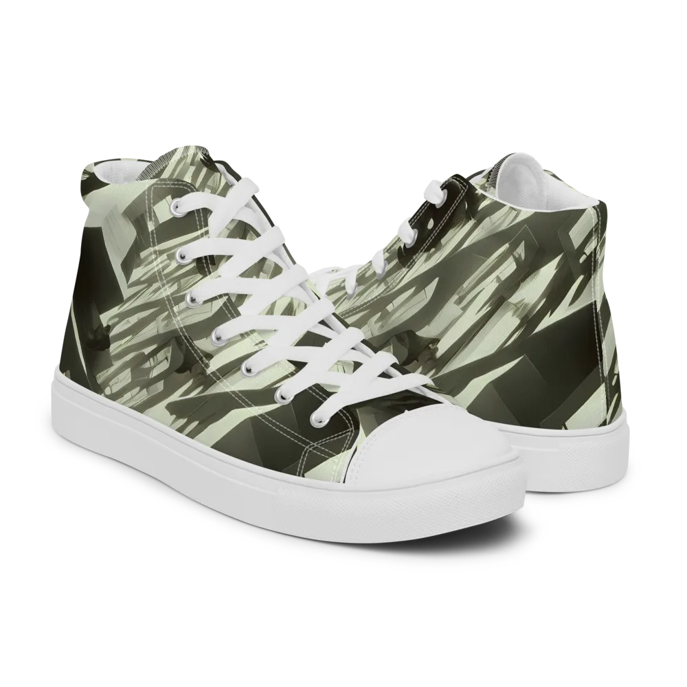 Shadow Stratum on Men's High Top Canvas Shoes — Right