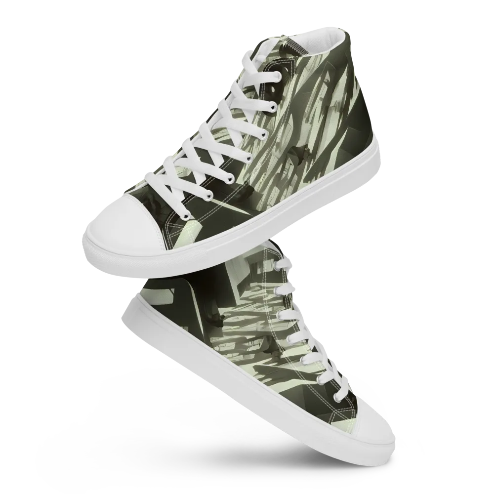 Shadow Stratum on Men's High Top Canvas Shoes — Front