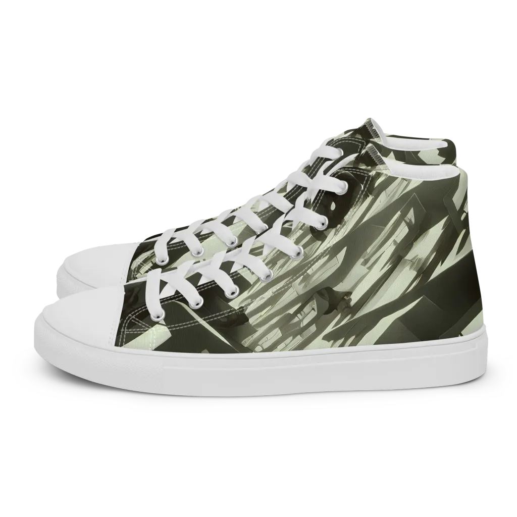 Shadow Stratum on Women's High Top Canvas Shoes — Left