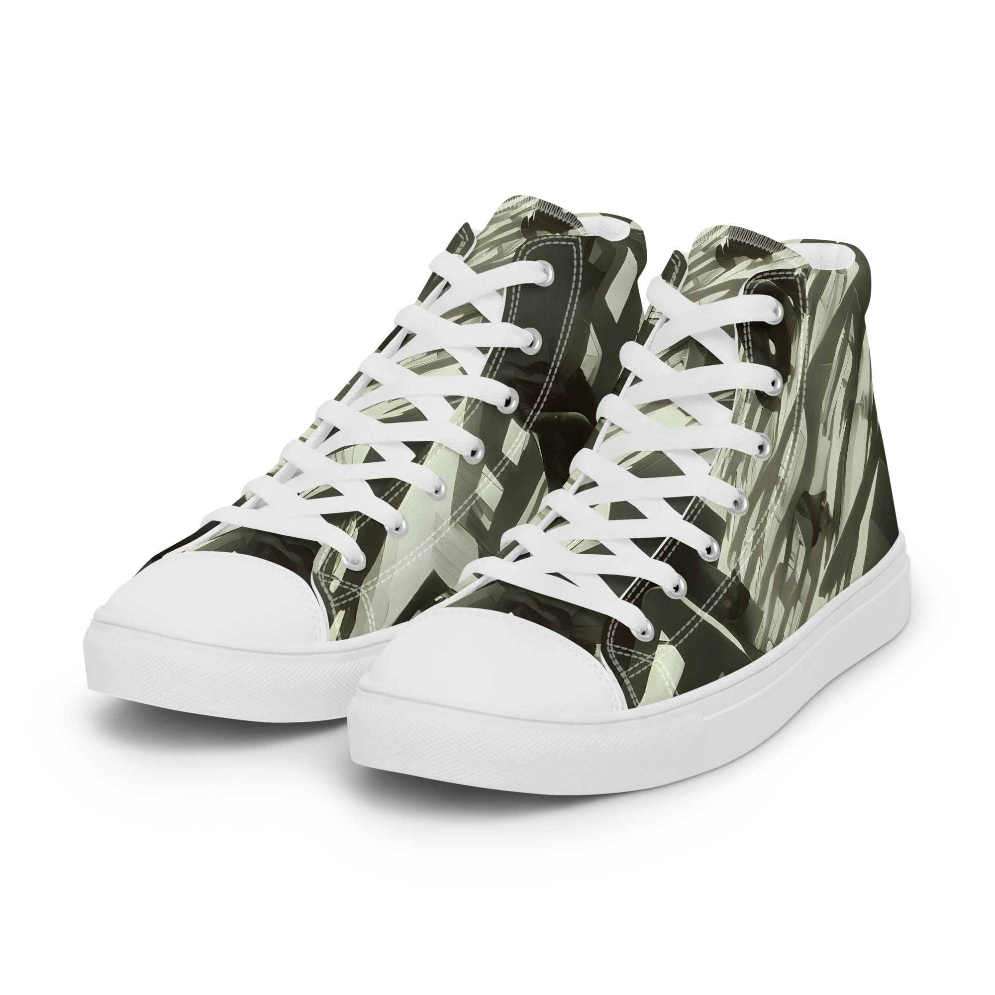 Shadow Stratum on Women's High Top Canvas Shoes — Left Front