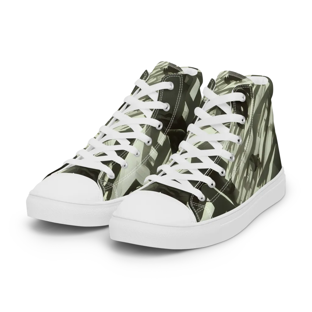 Shadow Stratum on Women's High Top Canvas Shoes — Left Front