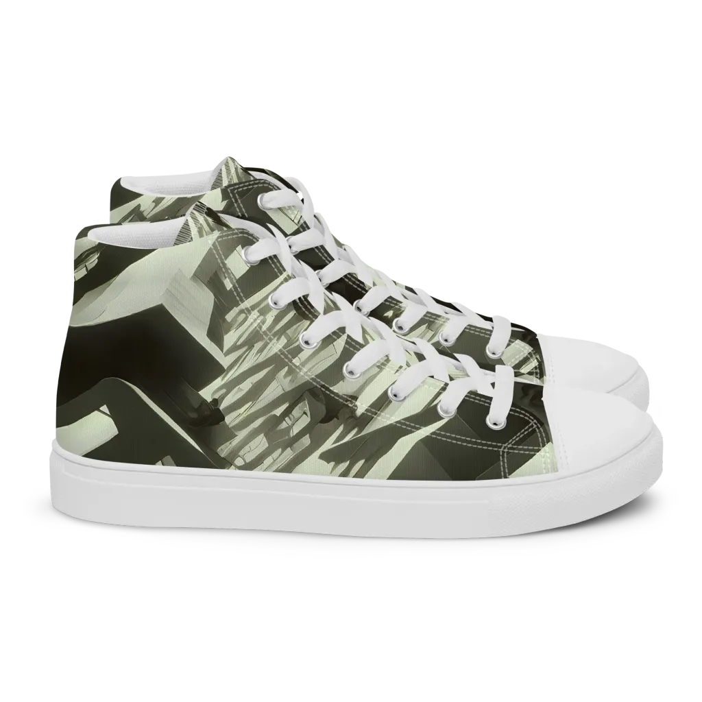 Shadow Stratum on Women's High Top Canvas Shoes — Right