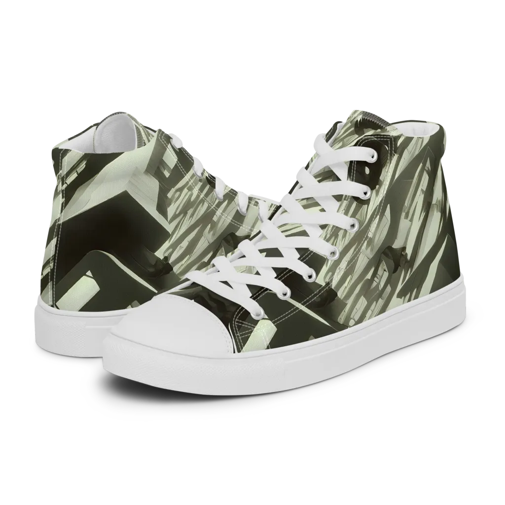 Shadow Stratum on Women's High Top Canvas Shoes — Left