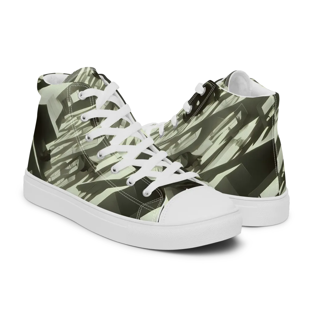 Shadow Stratum on Women's High Top Canvas Shoes — Right
